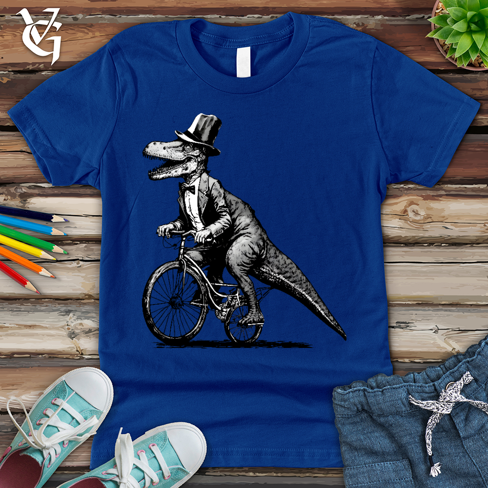 Viking Goods Dinosaur Riding a Bike Youth Tee True Royal / L