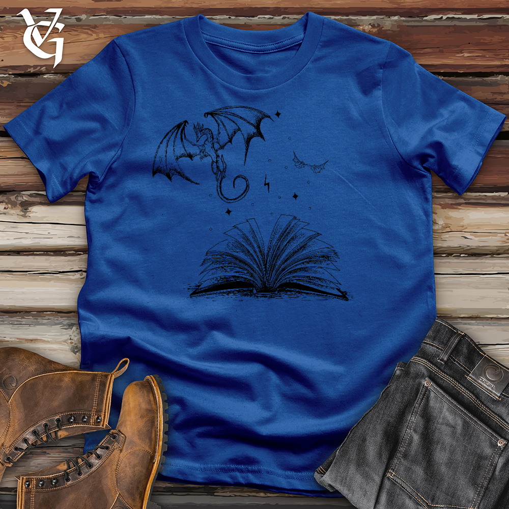 Viking Goods Dragon Book Keeper Cotton Tee True Royal / L