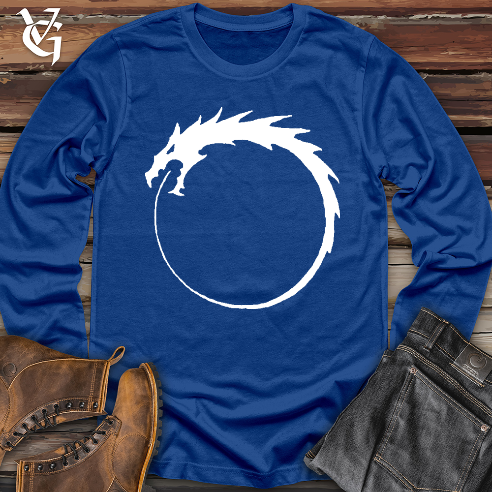 Viking Goods Dragon Circle White Long Sleeve True Royal / L