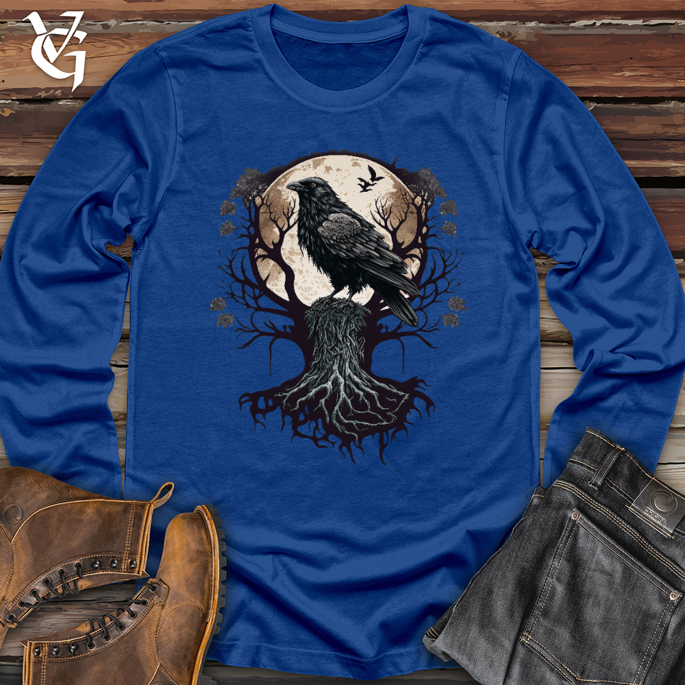 Viking Goods Full Moon Raven Long Sleeve True Royal / L