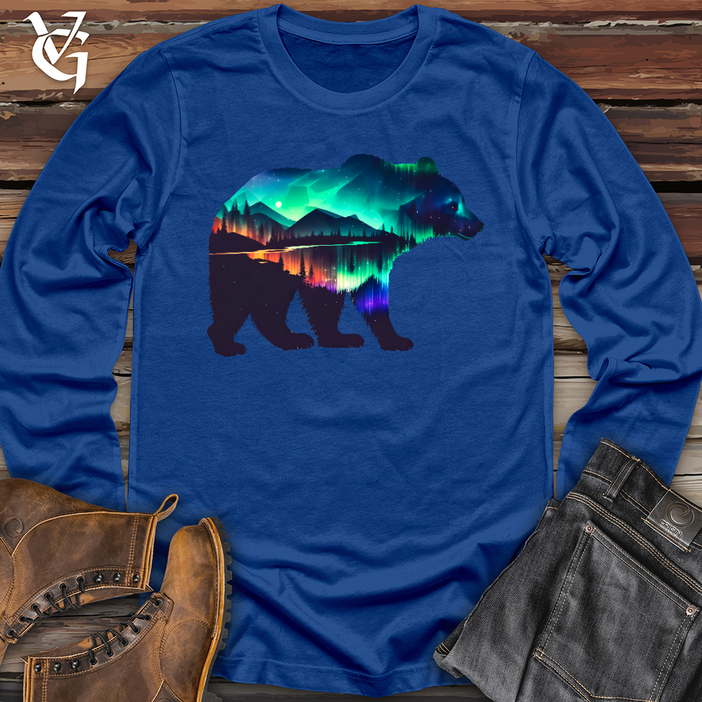 Viking Goods Northern Lights Bear Long Sleeve True Royal / L