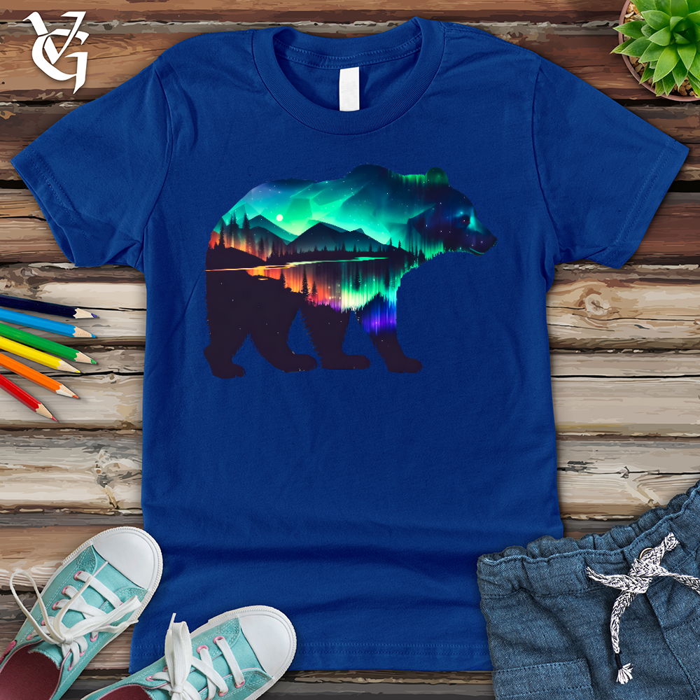 Viking Goods Northern Lights Bear Youth Tee True Royal / L