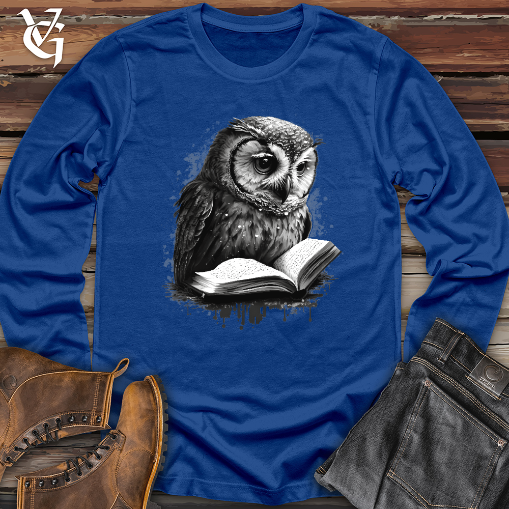 Viking Goods Owl Reading Book Long Sleeve True Royal / L