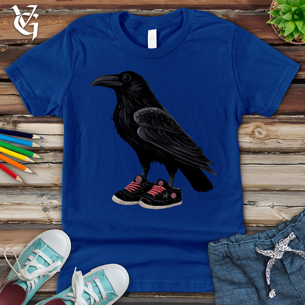 Viking Goods Raven Wearing Sneakers Youth Tee True Royal / L