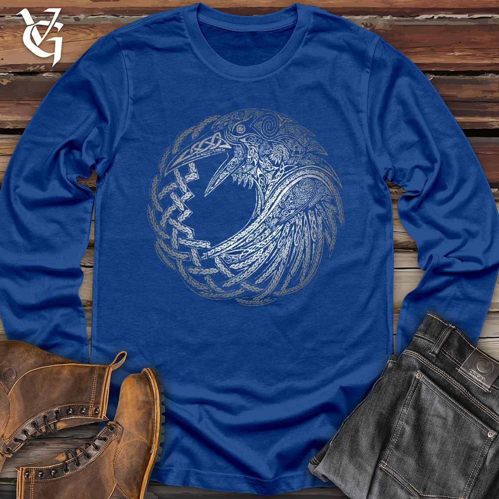 Viking Goods Silver Glass Raven Long Sleeve True Royal / L