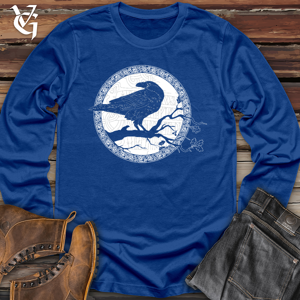 Viking Goods White Winter Raven Long Sleeve True Royal / L