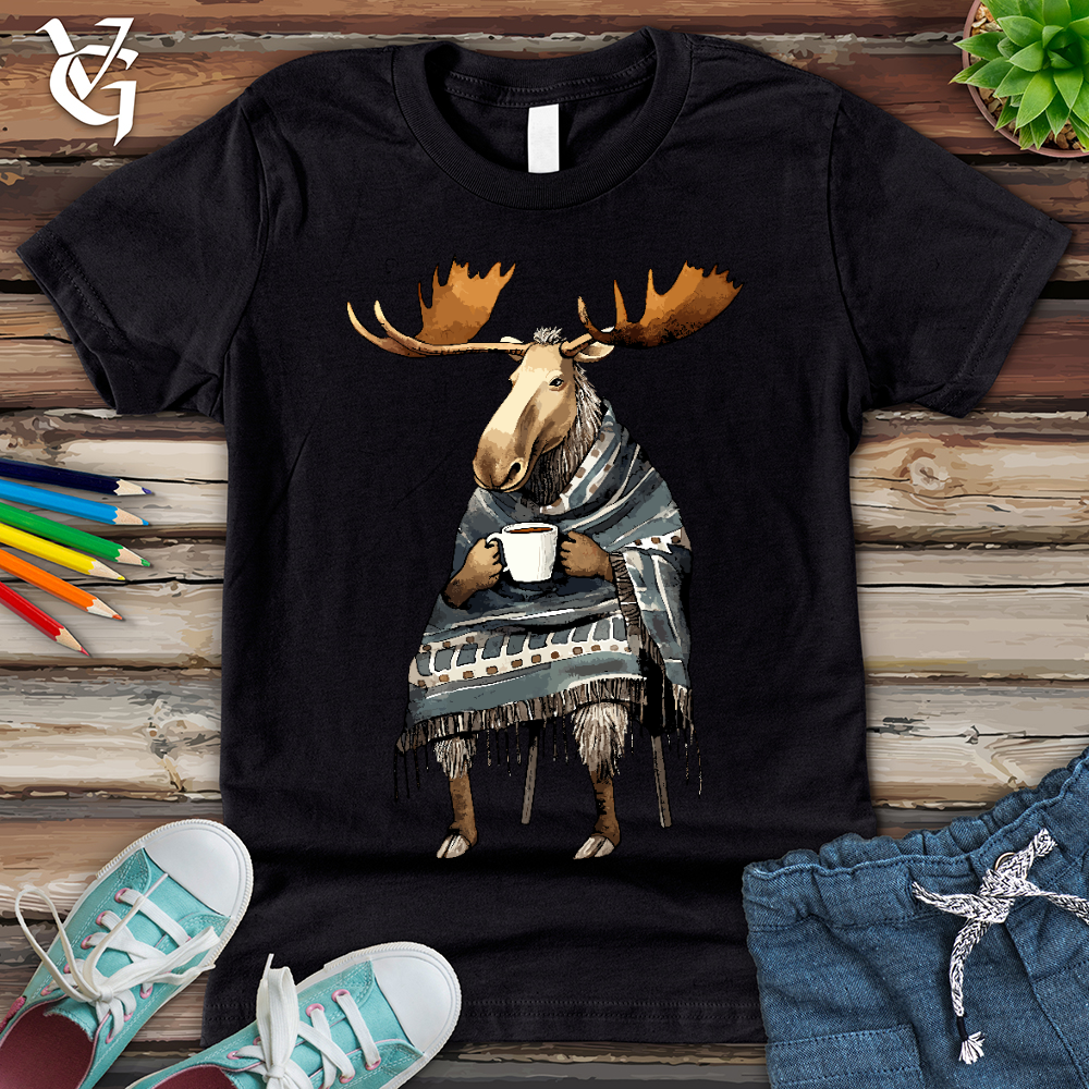 Viking Goods Coffee Drinking Moose Youth Tee Vintage Black / L