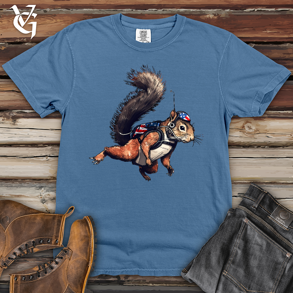 Viking Goods American Skydiving Squirrel Heavy Cotton Comfort Colors Tee Washed Denim / L