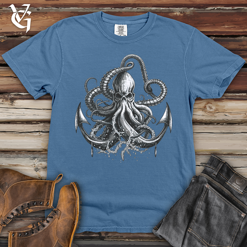 Viking Goods Anchored Octopus Heavy Cotton Comfort Colors Tee Washed Denim / L
