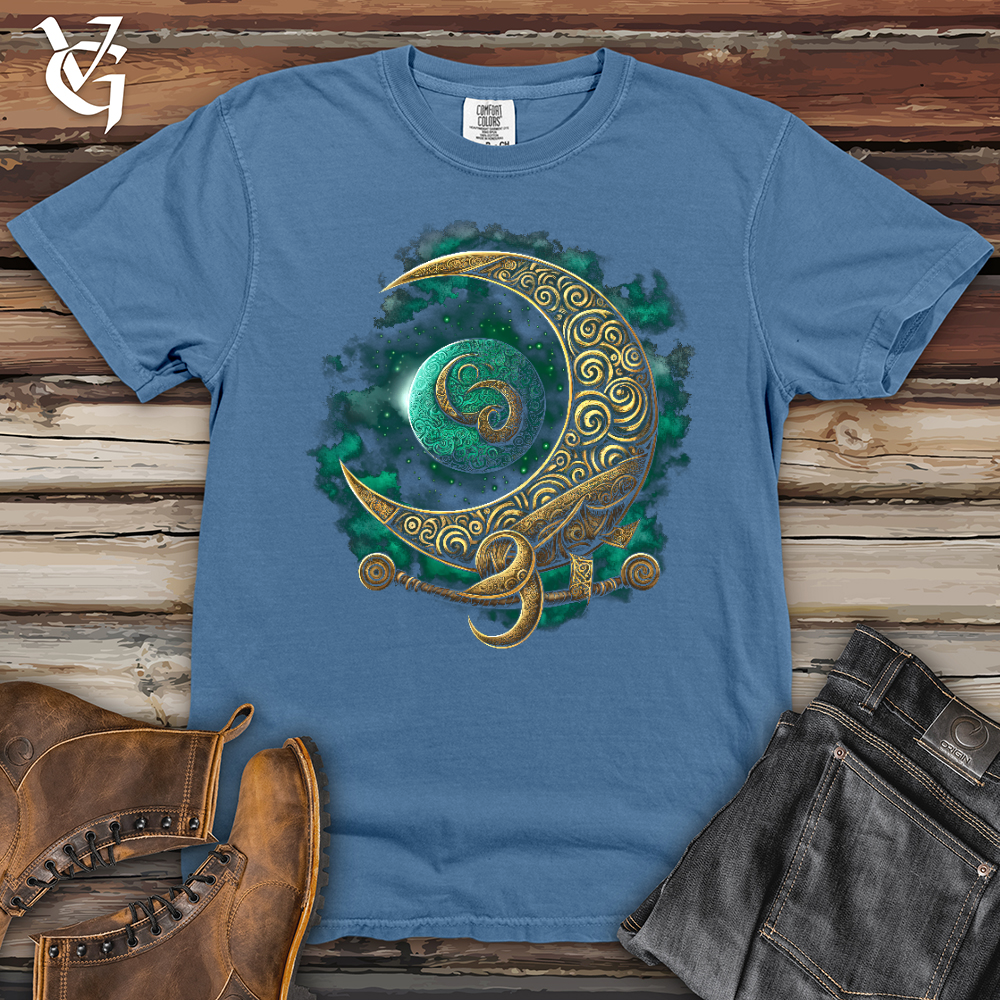 Viking Goods Celtic Crescent Heavy Cotton Comfort Colors Tee Washed Denim / L