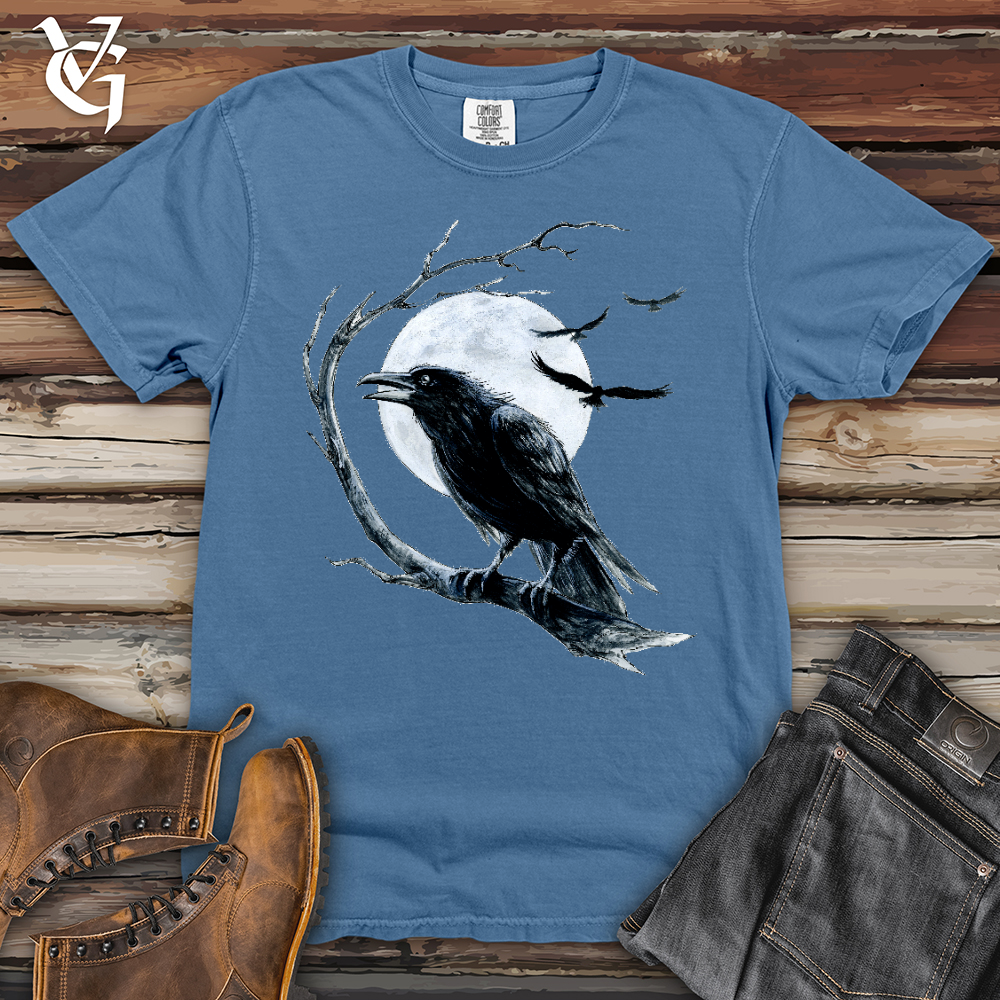 Viking Goods Cold Winter Raven Heavy Cotton Comfort Colors Tee Washed Denim / L