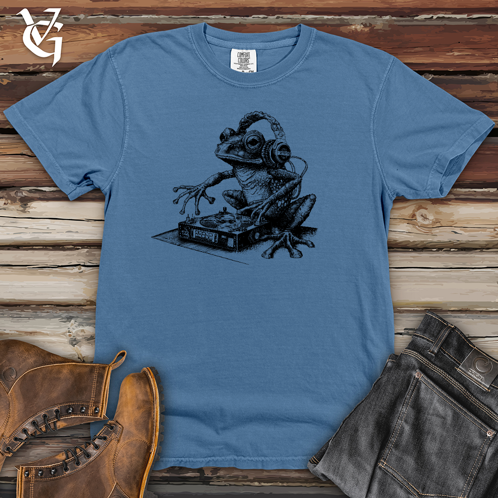 Viking Goods DJ Frog Heavy Cotton Comfort Colors Tee Washed Denim / L