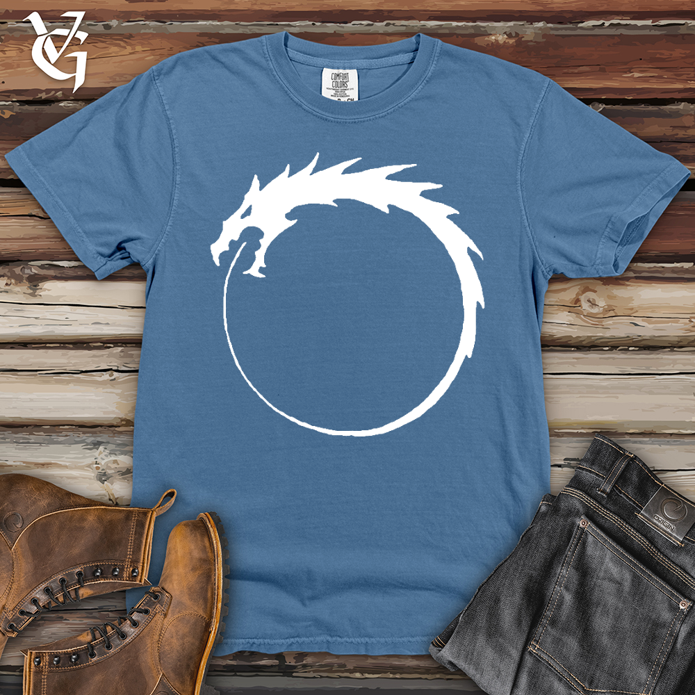 Viking Goods Dragon Circle Heavy Cotton Comfort Colors Tee Washed Denim / L