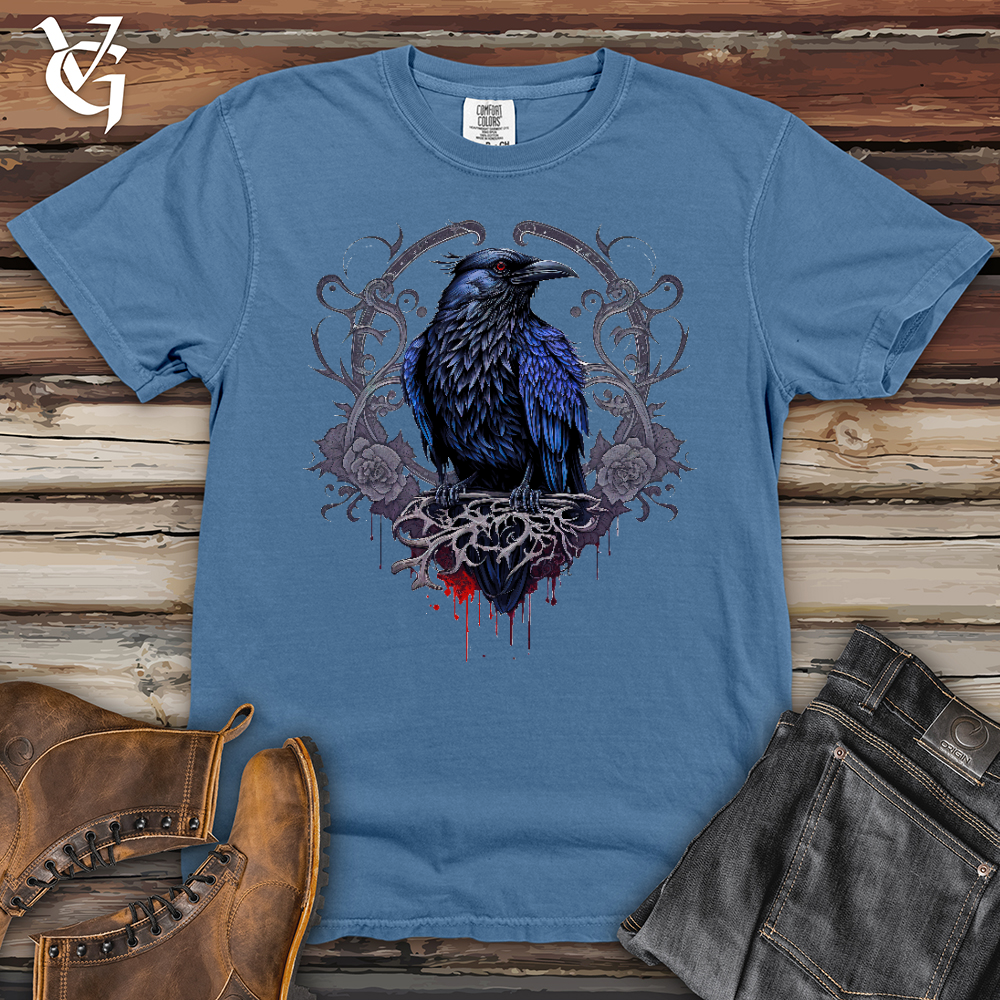 Viking Goods Odins Raven Heavy Cotton Comfort Colors Tee Washed Denim / L