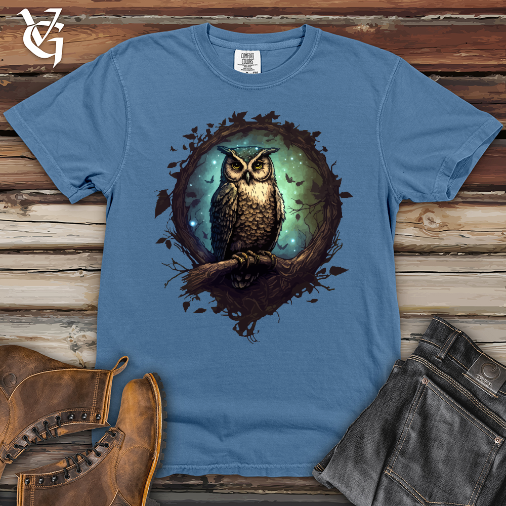 Viking Goods Owl Cosmic Dust Heavy Cotton Comfort Colors Tee Washed Denim / L