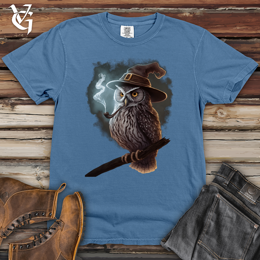 Viking Goods Owl Wizard Heavy Cotton Comfort Colors Tee Washed Denim / L