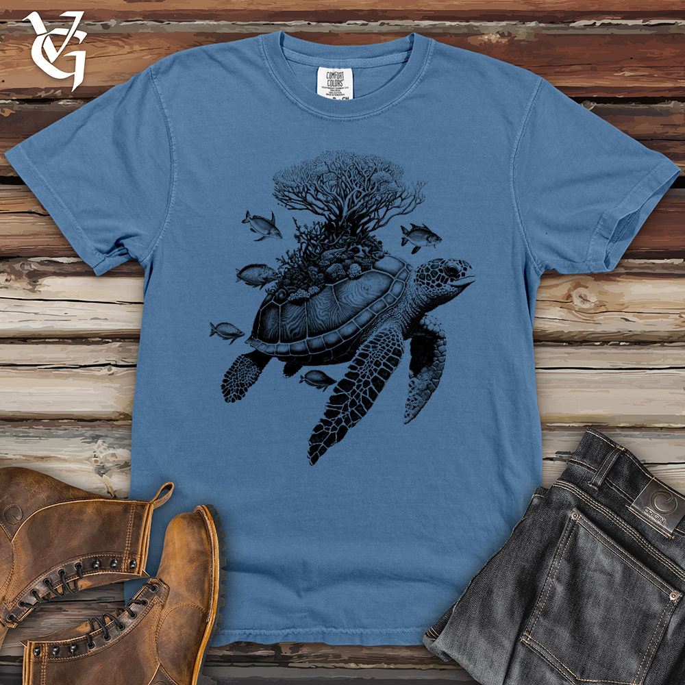 Viking Goods Sea Turtle Heavy Cotton Comfort Colors Tee Washed Denim / L