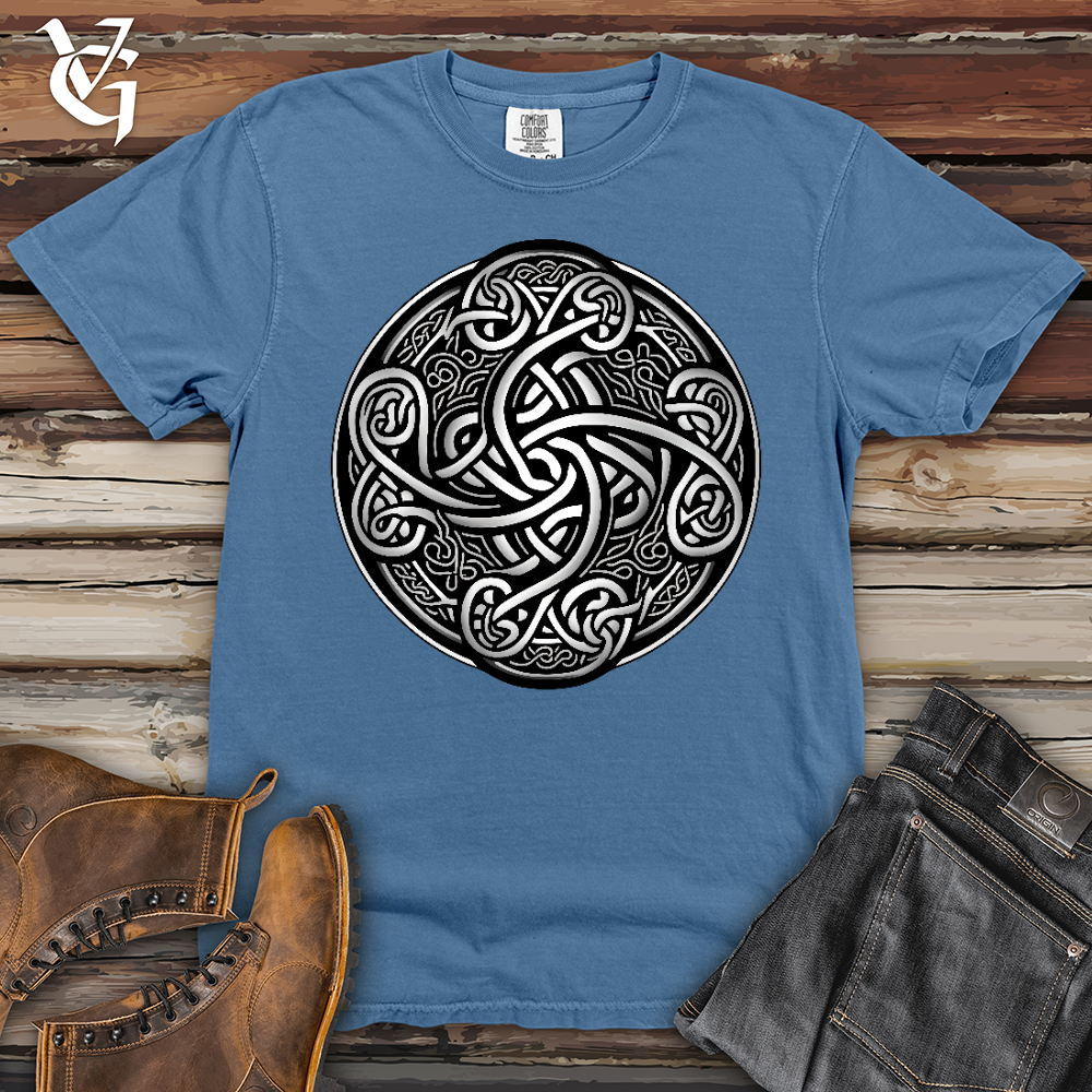 Viking Goods Silver Celtic Knot Heavy Cotton Comfort Colors Tee Washed Denim / L