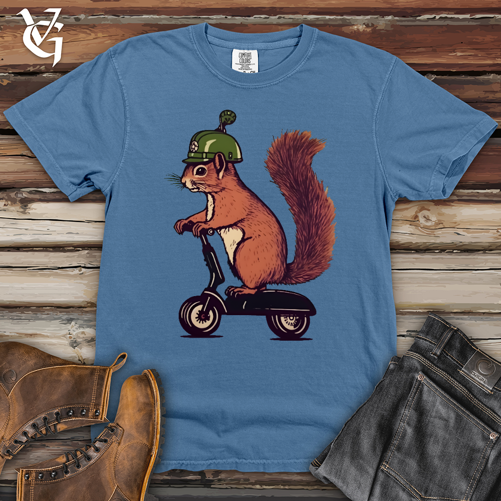 Viking Goods Squirrel Scoot Heavy Cotton Comfort Colors Tee Washed Denim / L