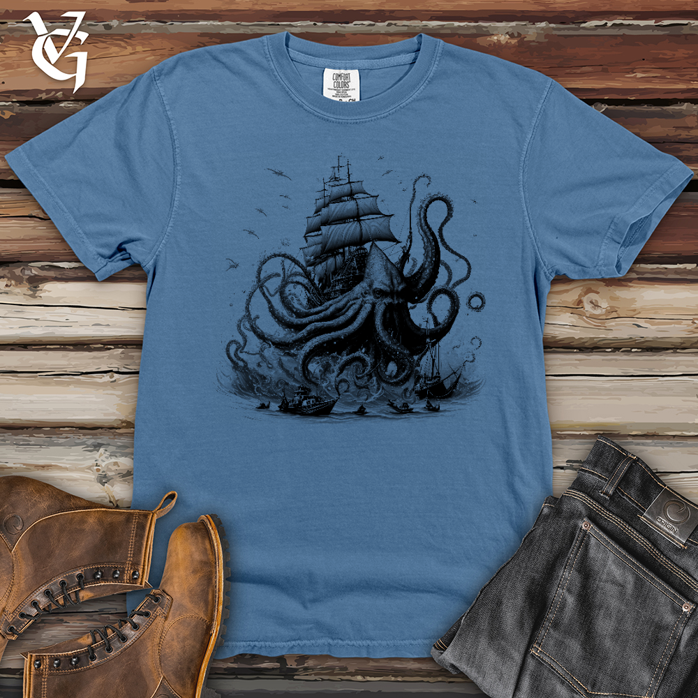 Viking Goods Terror At Sea Heavy Cotton Comfort Colors Tee Washed Denim / L