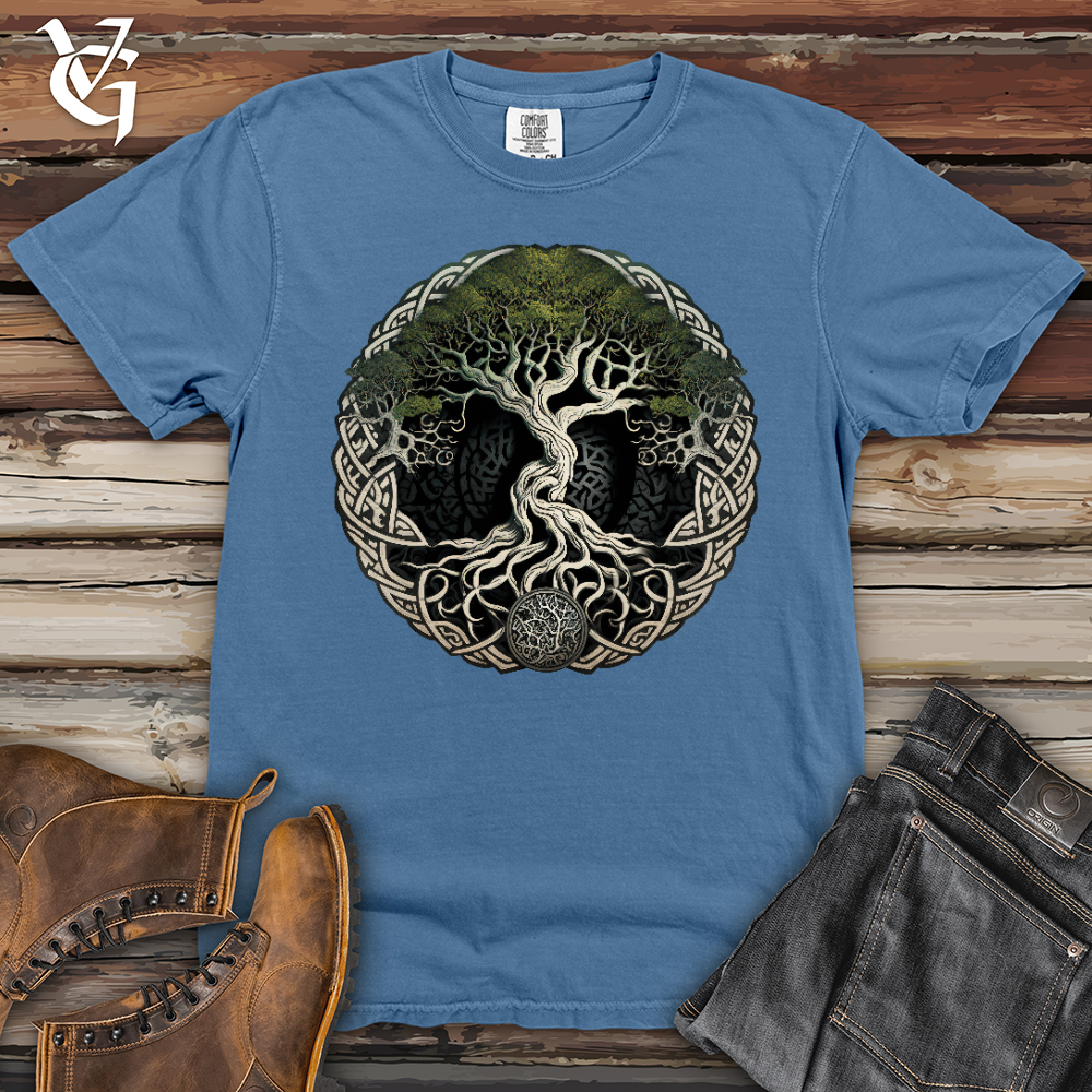 Viking Goods Tree of Life Viking Heavy Cotton Comfort Colors Tee Washed Denim / L