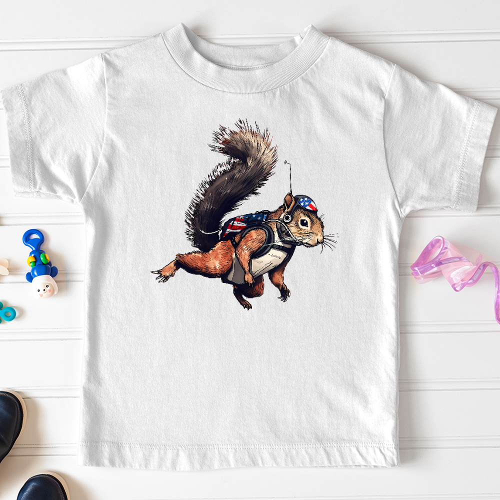 Viking Goods American Skydiving Squirrel Toddler Tee White / 2T