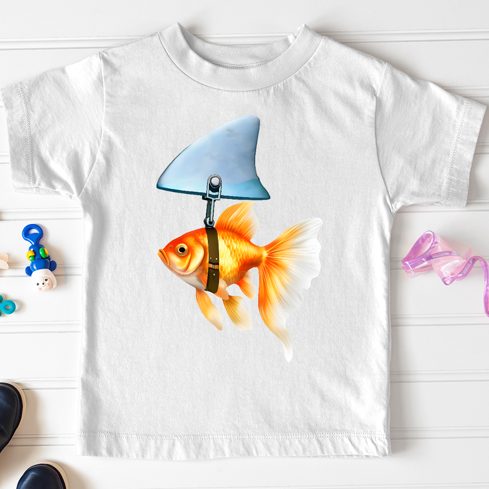 Viking Goods Goldfish Shark Fin Toddler Tee White / 2T