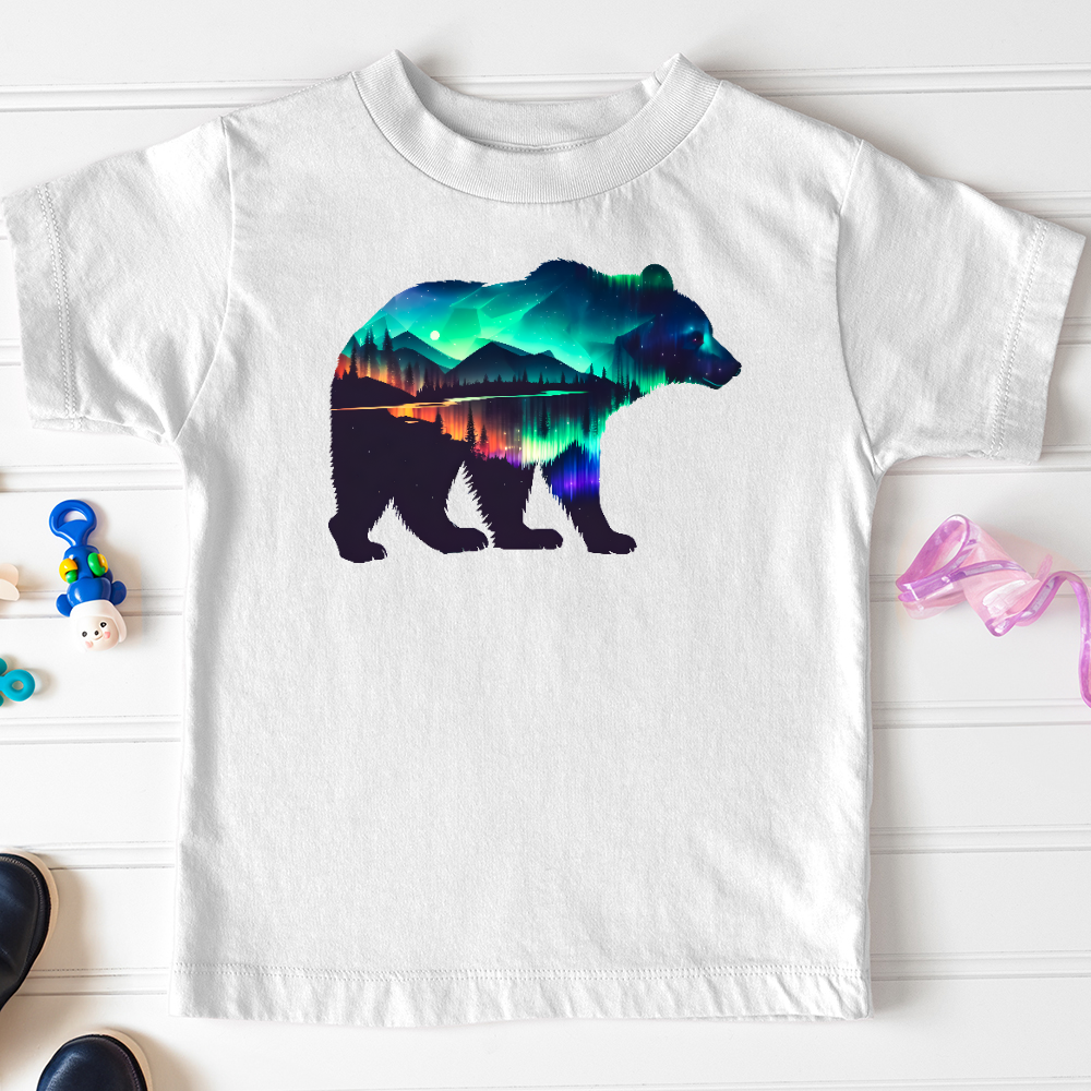 Viking Goods Northern Lights Bear Toddler Tee White / 2T