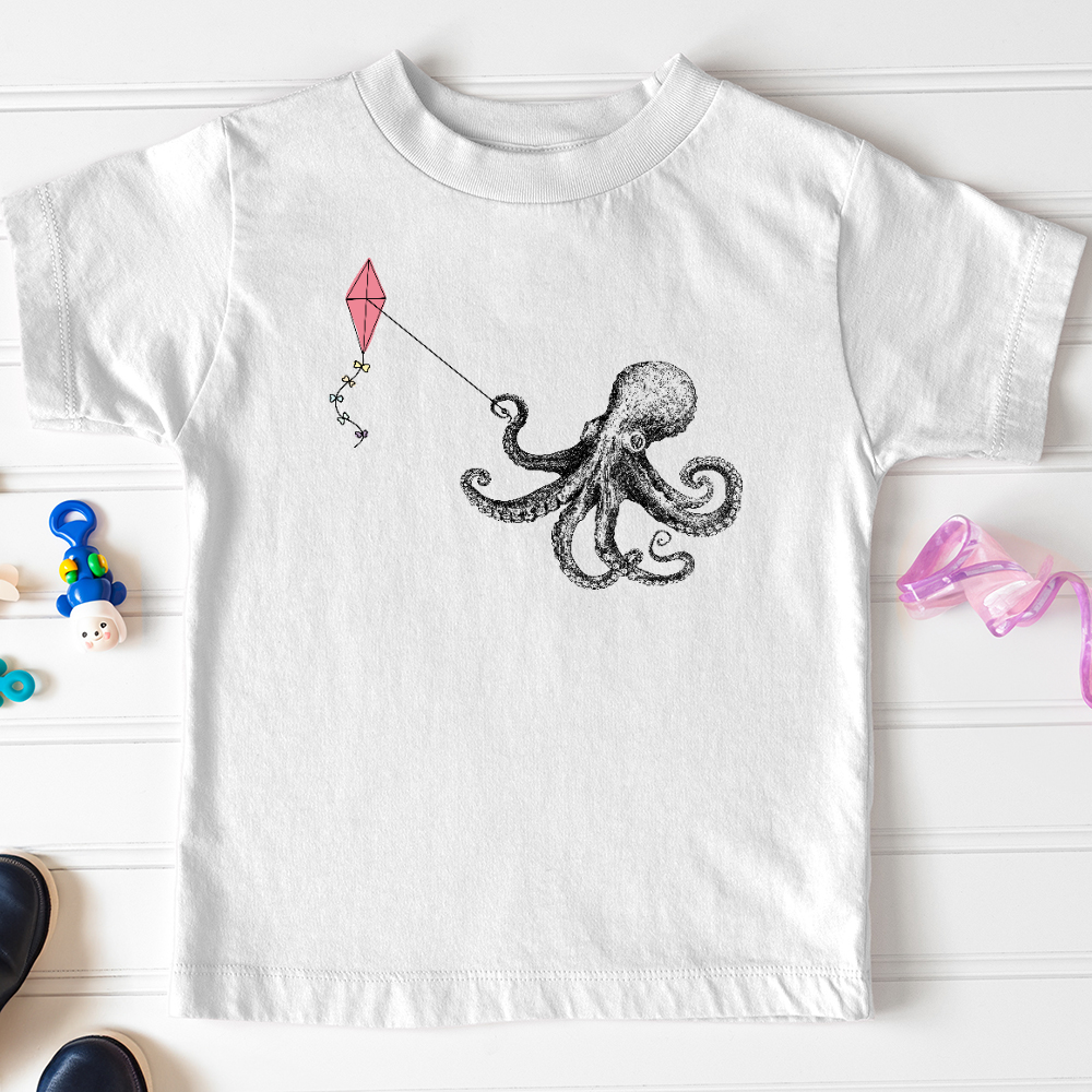 Viking Goods Octopus Flying Kyte Toddler Tee White / 2T