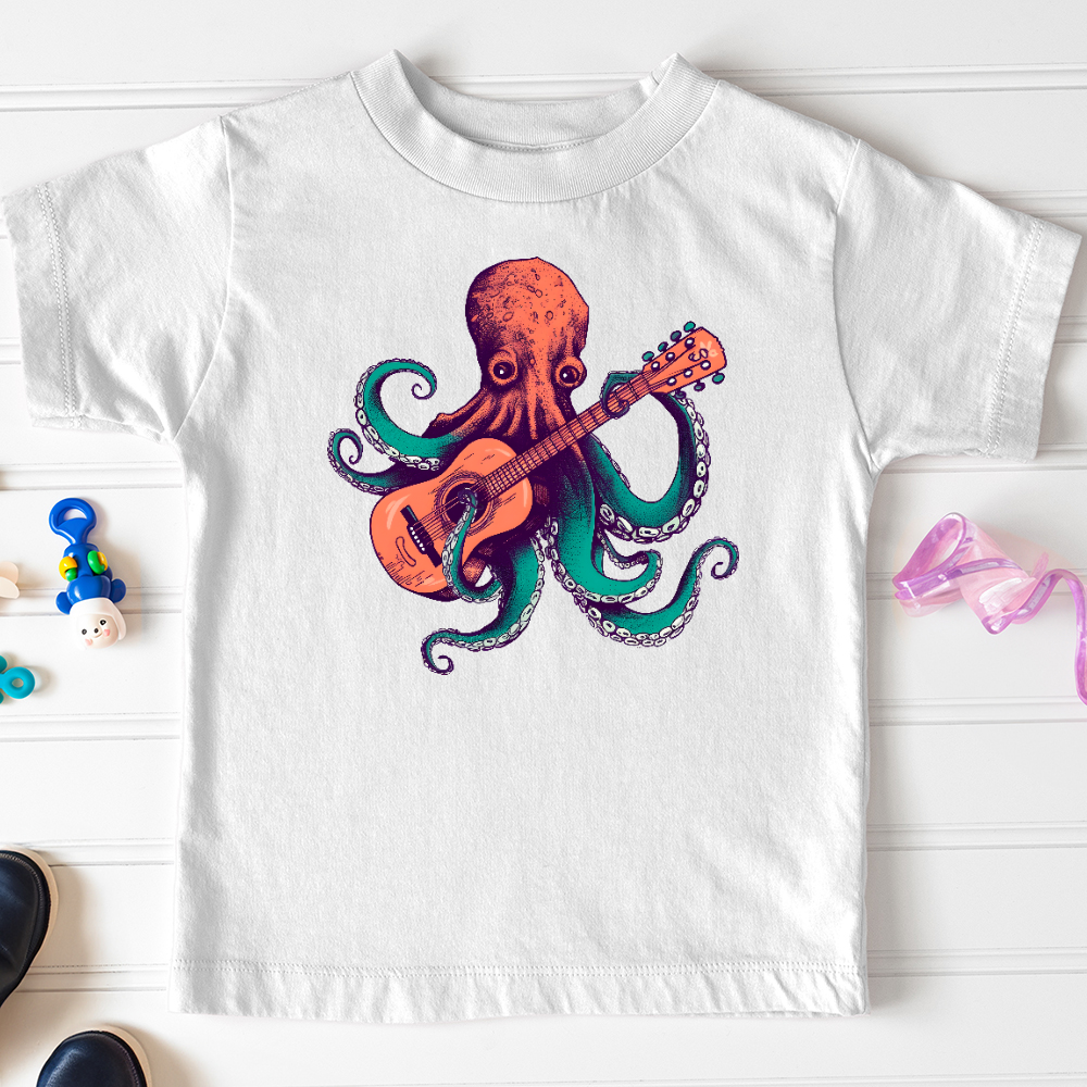 Viking Goods Octopus Guitarist Toddler Tee White / 2T