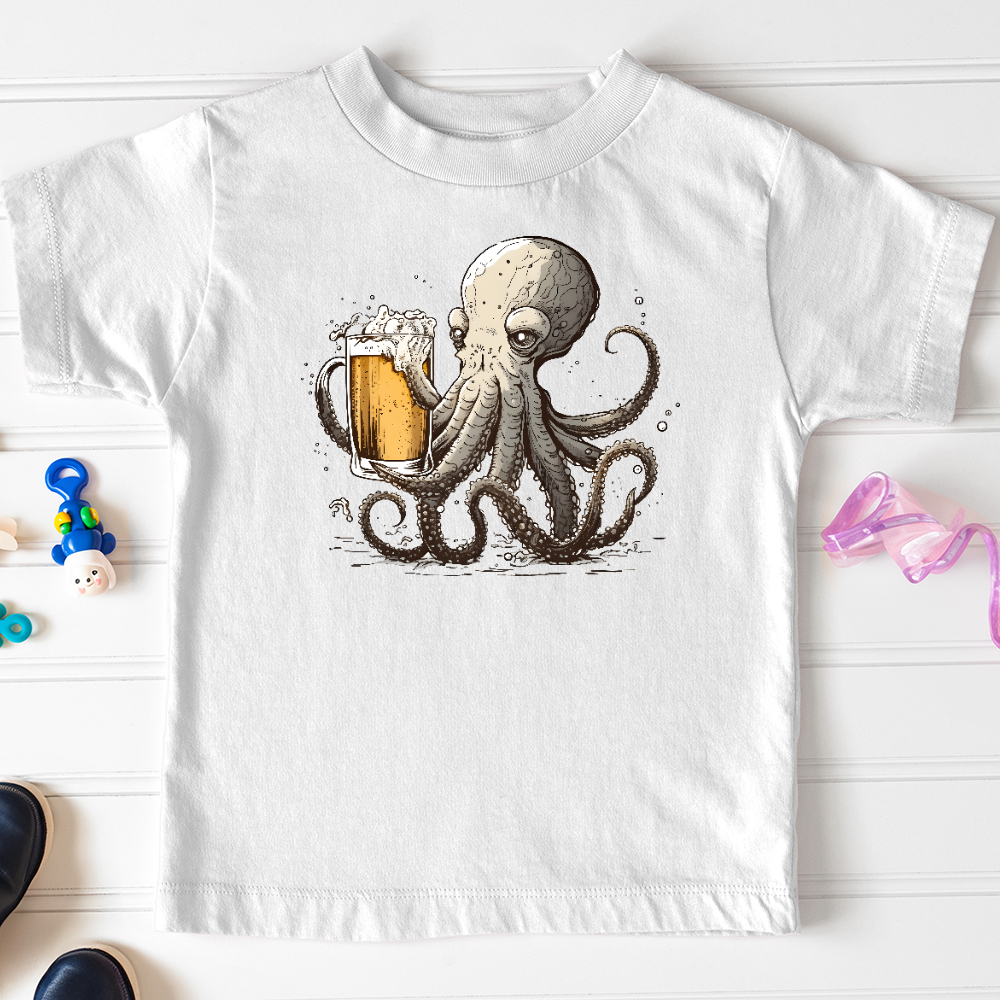 Viking Goods Octopus Happy Hour Toddler Tee White / 2T