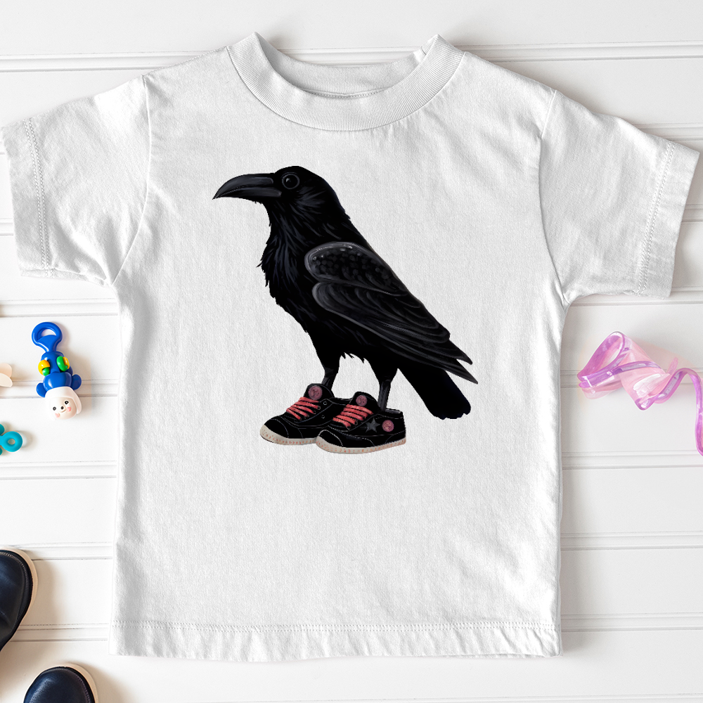 Viking Goods Raven Wearing Sneakers Toddler Tee White / 2T