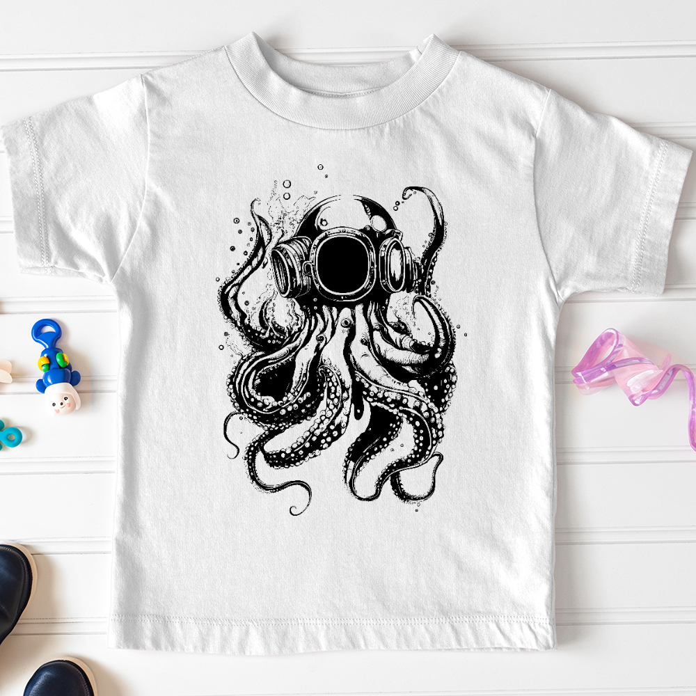 Viking Goods Scuba Octopus Toddler Tee White / 2T