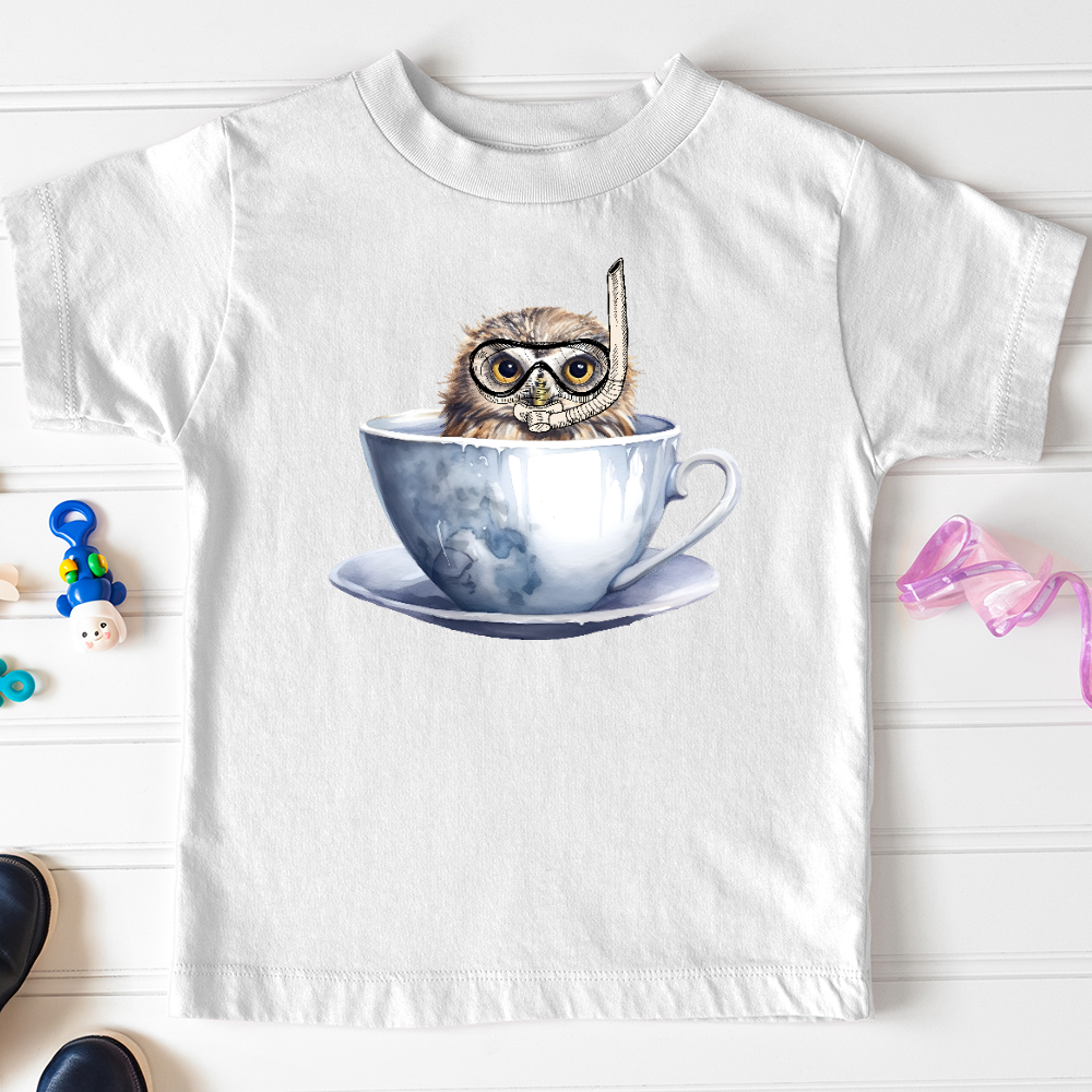 Viking Goods Snorkeling Owl Toddler Tee White / 2T