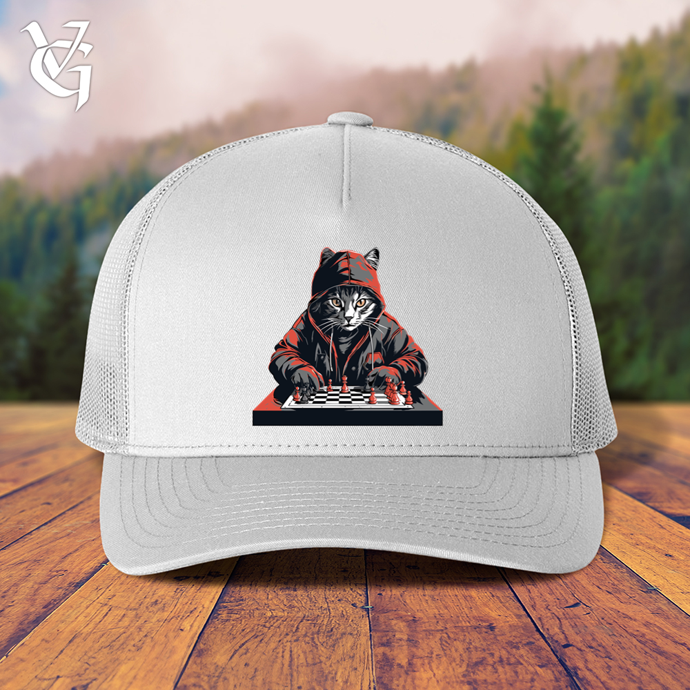 Viking Goods A Cat Playing Chess Trucker Cap White