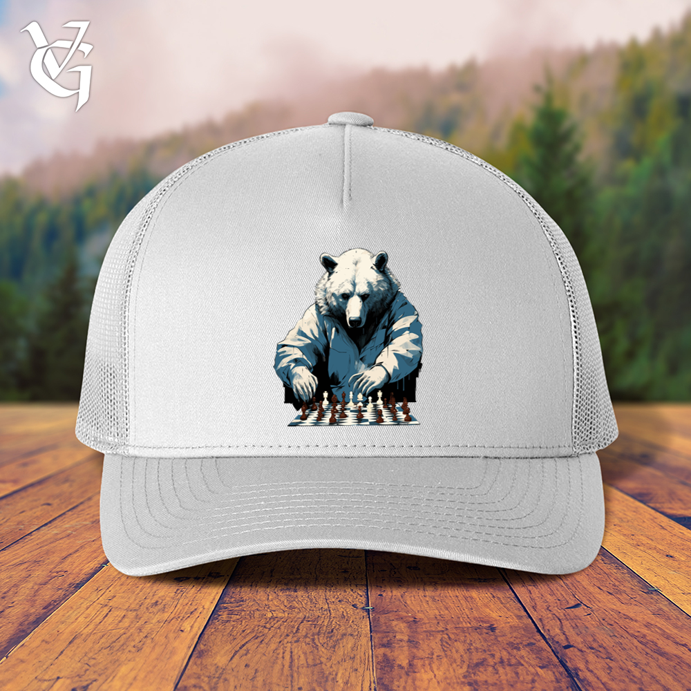 Viking Goods Bear Chess Master Trucker Cap White