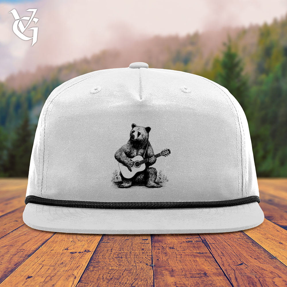 Viking Goods Bear Guitarist Snapback Cap White/ Black