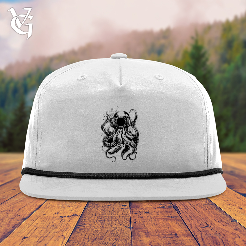Viking Goods Scuba Octopus Snapback Cap White/ Black