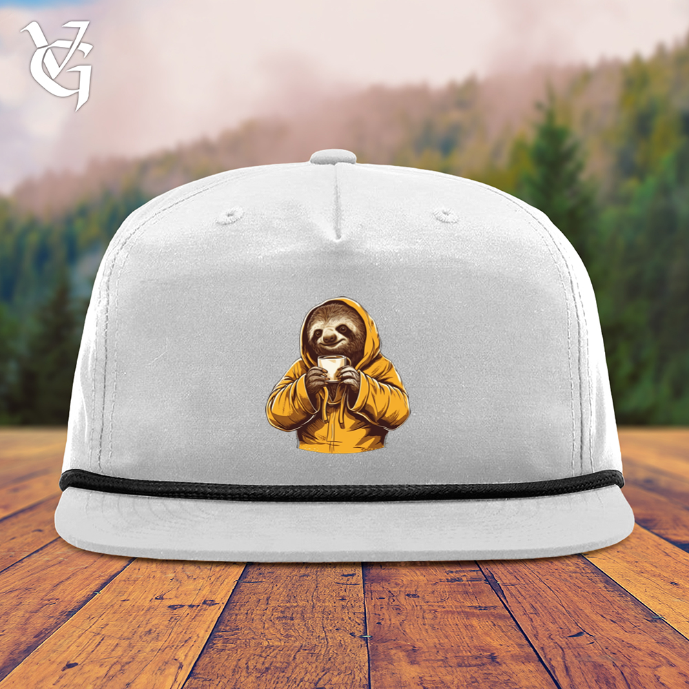 Viking Goods Sloth Coffee Snapback Cap White/ Black