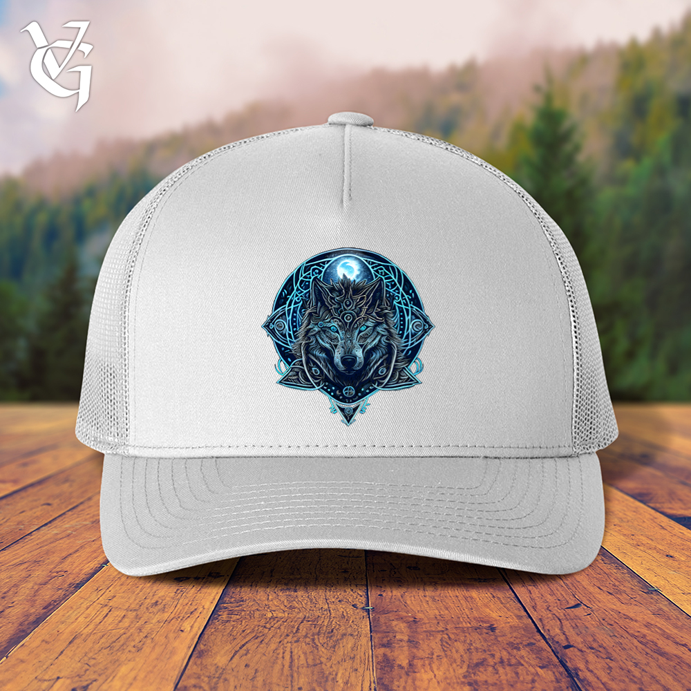 Viking Goods Celtic Fenrir Wolf Trucker Cap White