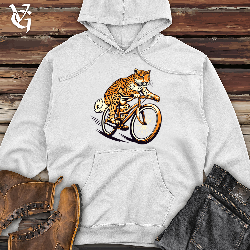 Viking Goods Agile Cheetah Cyclist Midweight Hooded Sweatshirt White / L