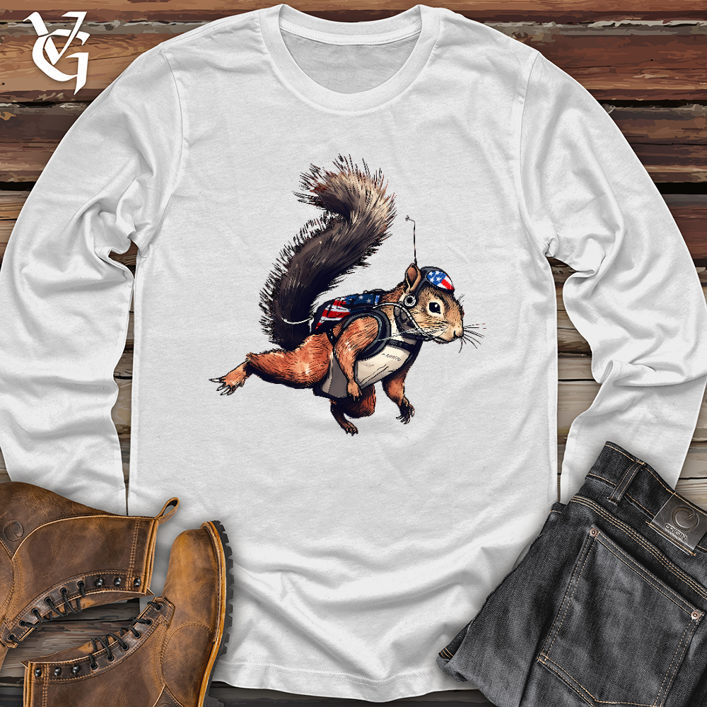 Viking Goods American Skydiving Squirrel Long Sleeve White / L