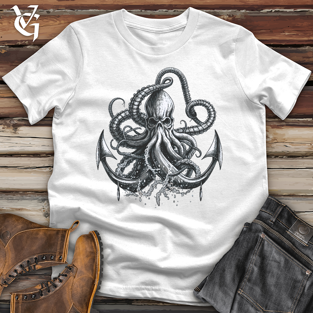 Viking Goods Anchored Octopus Softstyle Tee White / L