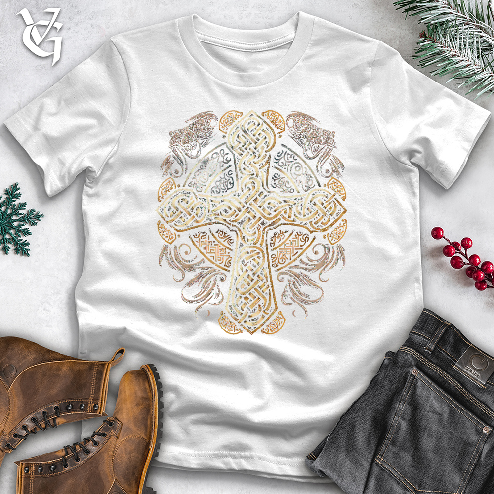 Viking Goods Ancient Celtic Cross Cotton Tee White / L