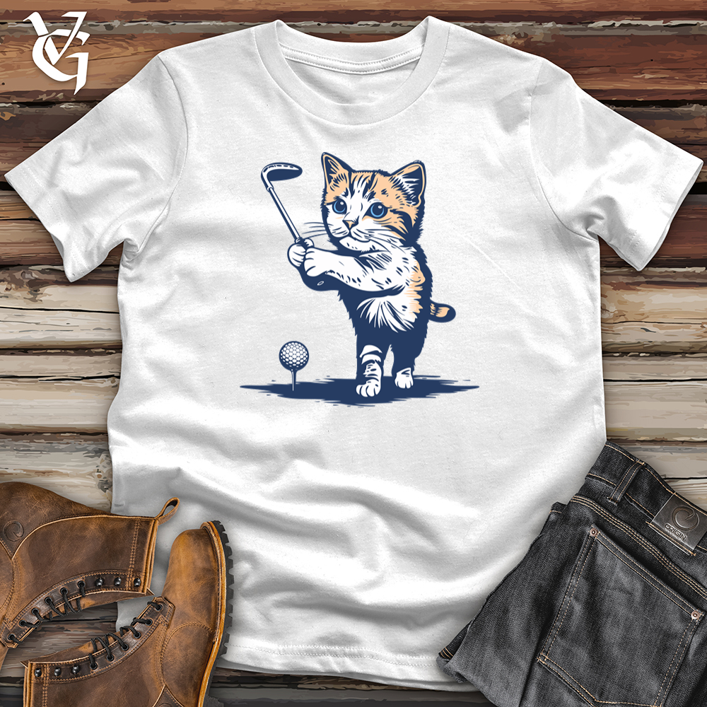 Viking Goods Cat Golfing Softstyle Tee White / L