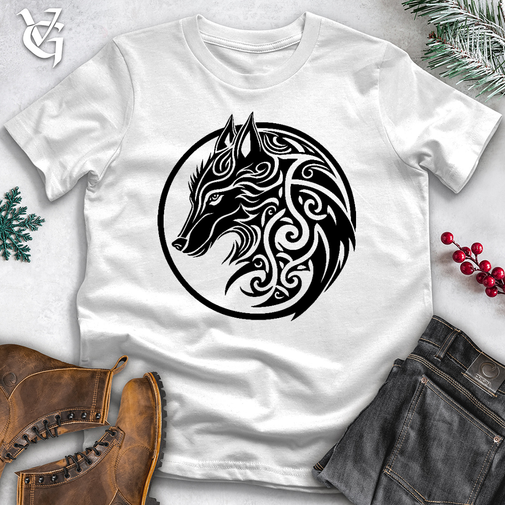 Viking Goods Celtic Wolf Art Cotton Tee White / L