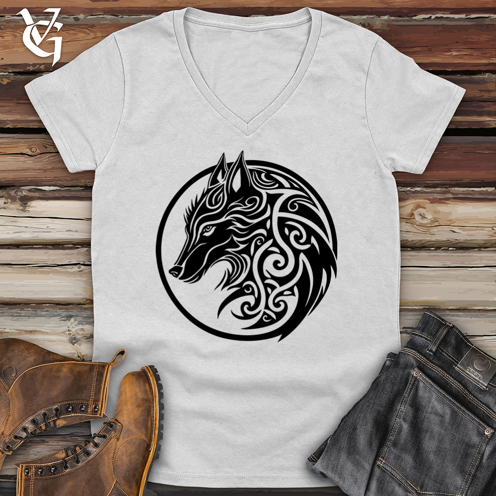 Viking Goods Celtic Wolf Softstyle V-Neck White / L