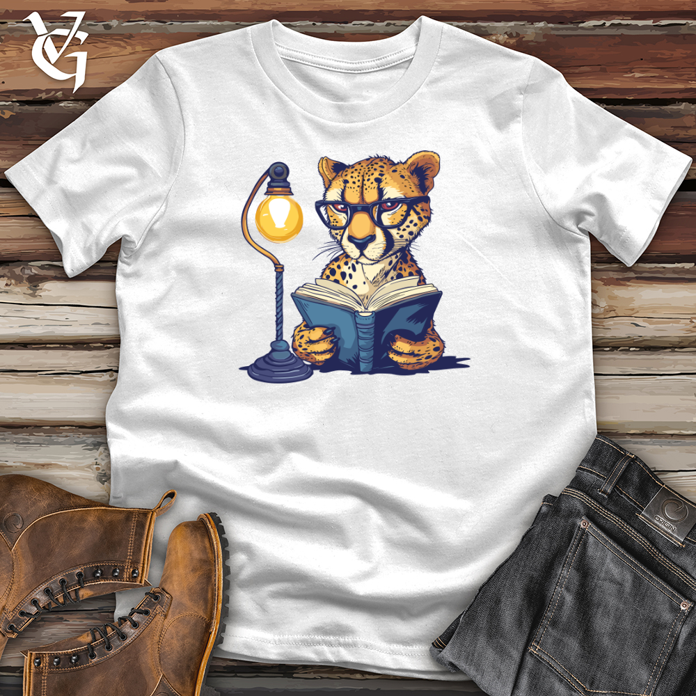Viking Goods Cheetah Bookworm Study Softstyle Tee White / L