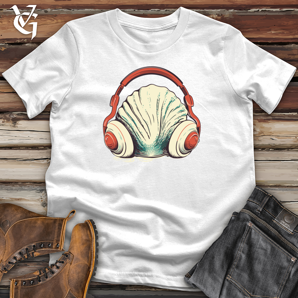 Viking Goods Clam Ocean Echo Headphone Vibes Softstyle Tee White / L