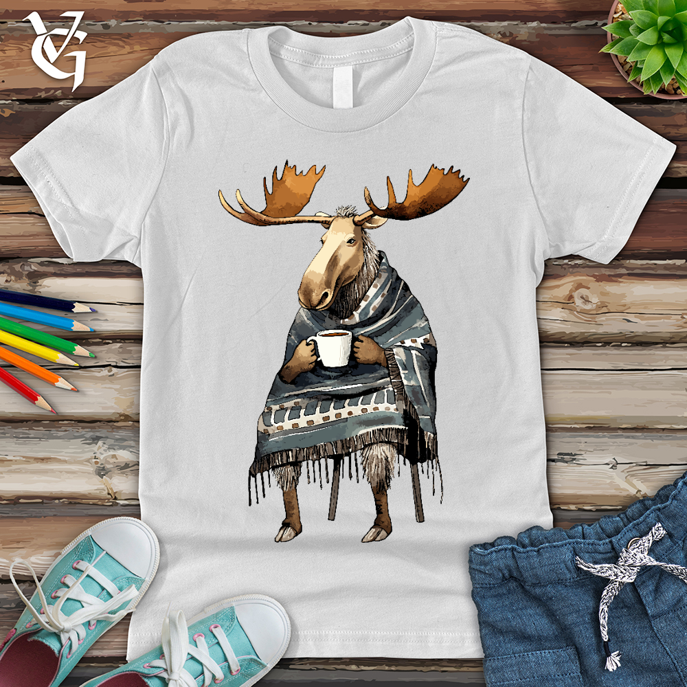 Viking Goods Coffee Drinking Moose Youth Tee White / L